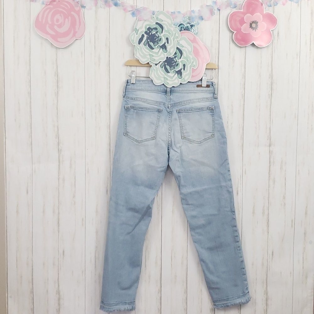 Pilcro & The Letterpress Hyphen Boyfriend Cropped Jeans Raw Hem Size 25 - Picture 9 of 11